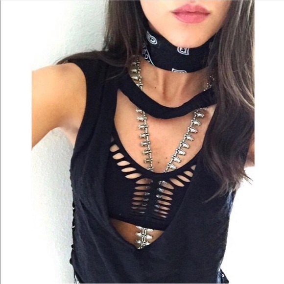 Emma & Sam Tops - Emma & Sam black lace up tank top